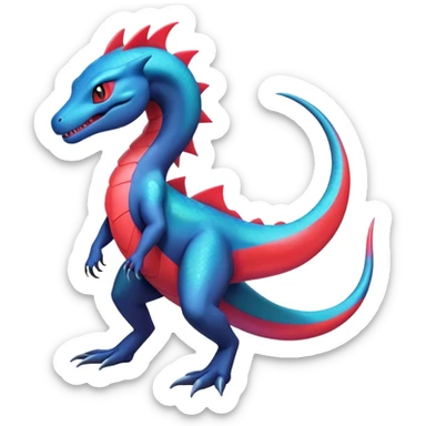 Colorful Iridescent Exotic Salandit-Aurorus-Salazzle-Salamence-Fakémon-hybrid-creature (full body)  sticker