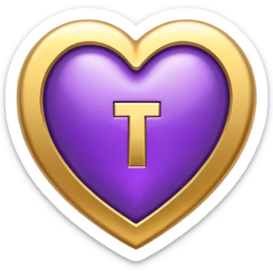 The golden Letter “t” inside a Purple Heart sticker