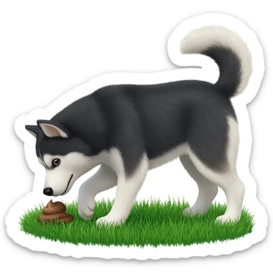 pes husky kaká hovínko sticker