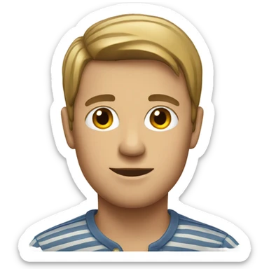 striped shirt male portrait sticker