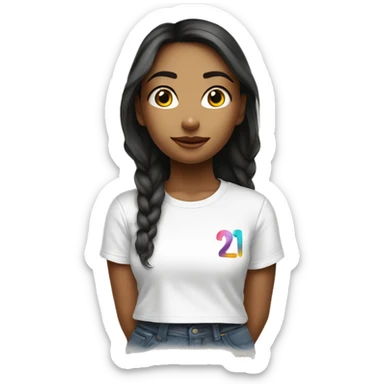 A white crop tee shirt with number one girl on it sticker