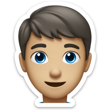 smiling boy looking at viewer blue eyes  sticker