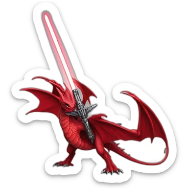 crazy-funny-cyberpunk-red-dragon-head-star-wars-laser-sword-red sticker
