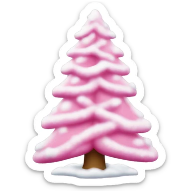 Pink snow Christmas tree sticker