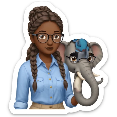 a woman elephant teaching sticker