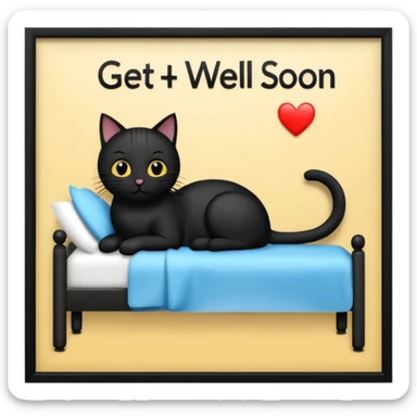 get well soon with black cats and Badsey sign sticker