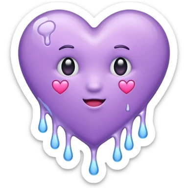 pastel purple dripping heart sticker