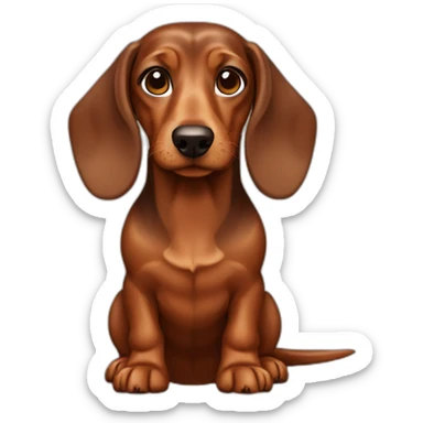 Brown dachshund adult full body sticker