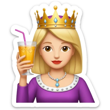 queen with drink sticker