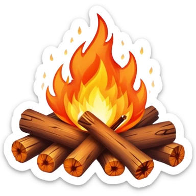 campfire with sparks sticker