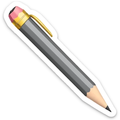 pencil with a few quick sketch strokes around sticker