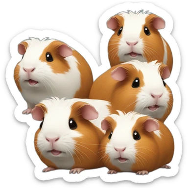 five guinea pigs sticker