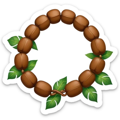 Kukui nut and ti leaf lei sticker