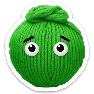green knitting wool sticker