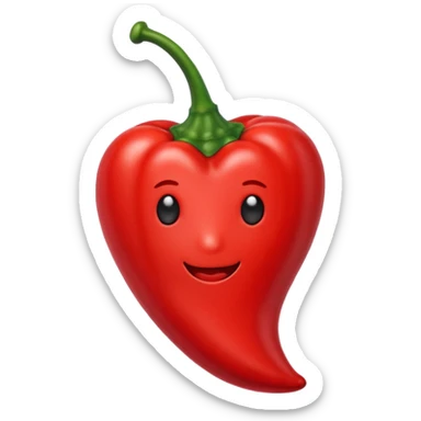 Chili pepper heart sticker