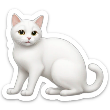 white cat sticker