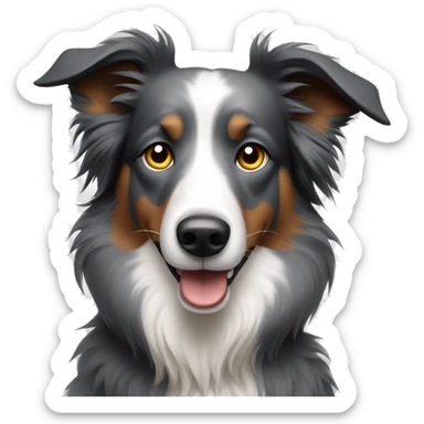 Grey border collie looking guilty  sticker