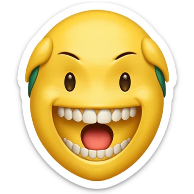 a face with a large opened mouth in emoji of whatsapp style (yellow). Larger is, better is sticker