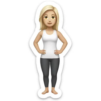 white woman in yoga suit sticker