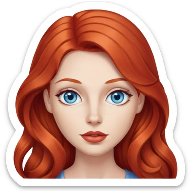 Rousse cheveux long, yeux bleu gris lèvre pulpeuse  sticker