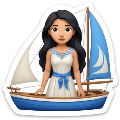 Moana on a sail boat sticker
