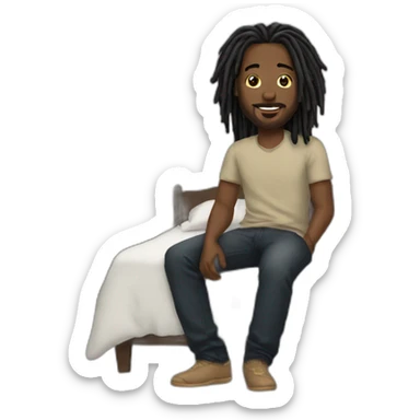 Black man dreadlock in a bedroom sticker
