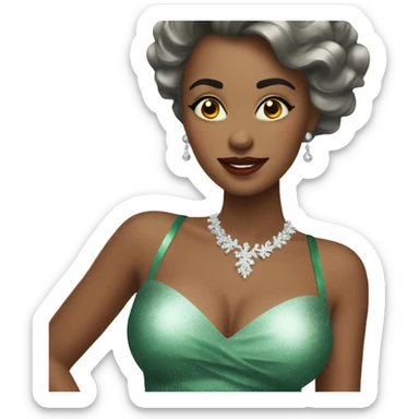 Glamorous Christmas girl  sticker