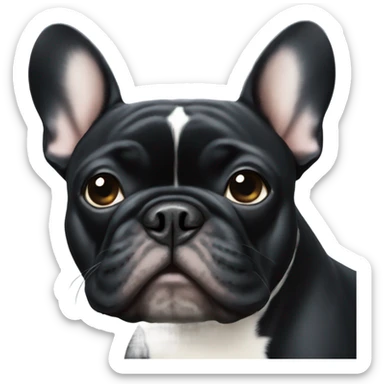 Black French bulldog  sticker
