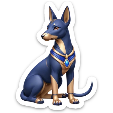  Short-eared Lego Black lapis rose gold beautiful female anubis puppy floor statue posed  sticker