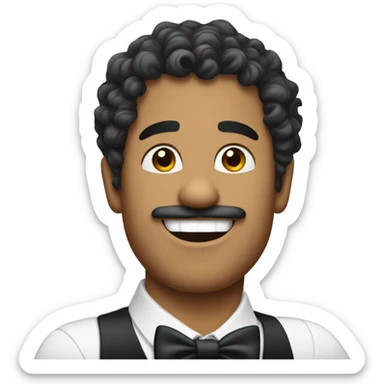 Latino man with curls and formal clothes dancing salsa sticker