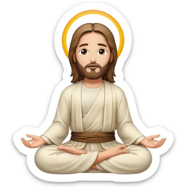 Jesus meditating, peaceful expression sticker