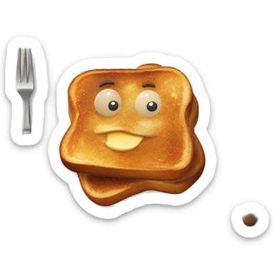 delicious  french toast in plate sticker