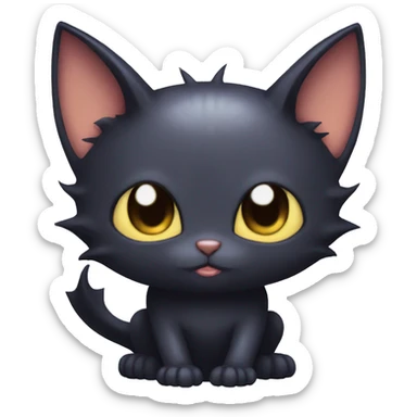 Gorgeous dark bat cat Fakémon full body sticker