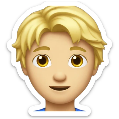 Blond boy who likes to play video game sticker
