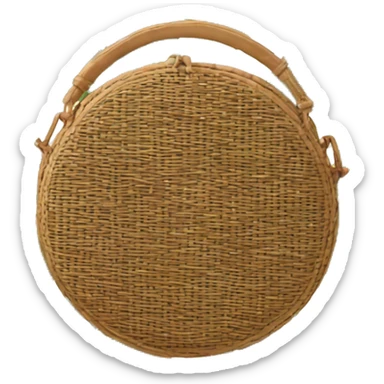 Rattan circle bag sticker
