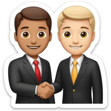 Businessman handshake, iOS emoji style, apple emoji design, clean and simple, no text sticker