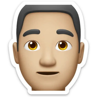 Make a Chinese man with his eyes closed sticker