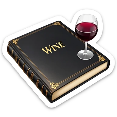 black book with the inscription wine sticker
