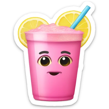 pink lemonade with a lemon in cup sticker