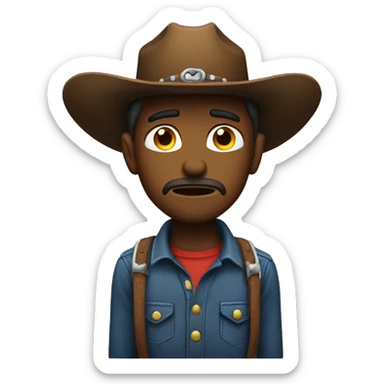 Sad cowboy emoji  sticker