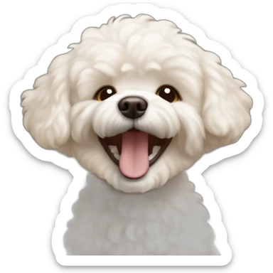 brown coloured dog bichon laughing sticker
