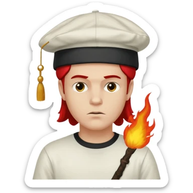 Make Dustin Henderson from Stranger Things with helfire club shirt and thinking cap sticker