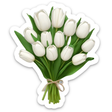 white tulip bouquet  sticker