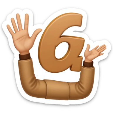 Letter E hand emoji sticker