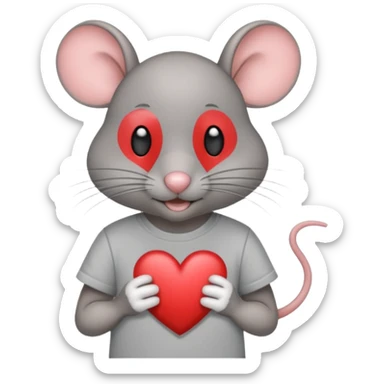 Una ratita con camiseta que ponga R15 y que mande un corazón sticker