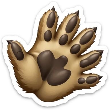 raccoon paw and arm extended forward, no body sticker