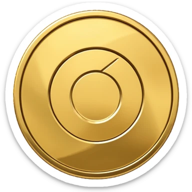 coin placed on its side at a 45-degree angle sticker