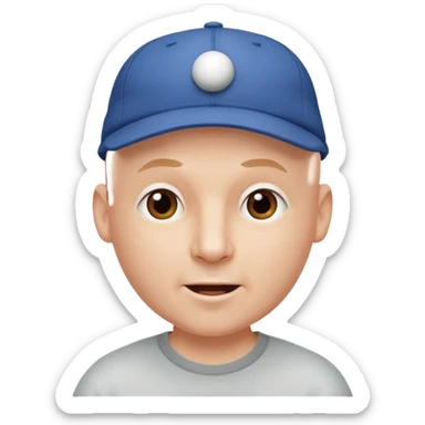 Bald man humming with a ball cap on sticker