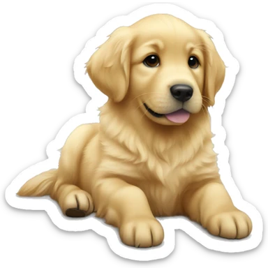 Golden retriever puppy in love  sticker