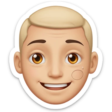 Happy face with a tear tattoo  sticker